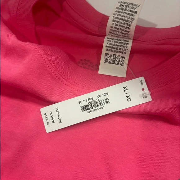 Victoria Secret PINK CAMPUS BLING COTTON TEE XL NWT - Picture 9 of 9